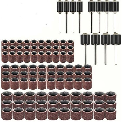 Lotto di 102 nastri abrasivi – tamburo abrasivo – kit di lucidatura rotativa – anelli abrasivi/molli