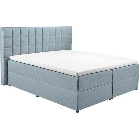 Polsterbett mit Bettkasten ALICANTE-09-180 in 180x200 cm, Hotelbett in pastellblau (1/5)