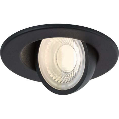 Paulmann LED-Einbauleuchte Zina 5/8 W Ø 9 cm dimmbar schwarz matt Deckenlampen (1/3)