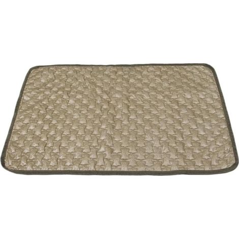 Couverture rafraîchissante pour animaux de compagnie pour l'été, coussin isolant en soie glacée avec couche pour siège d'intérieur, kaki, taille S (35 45 cm) (1/4)