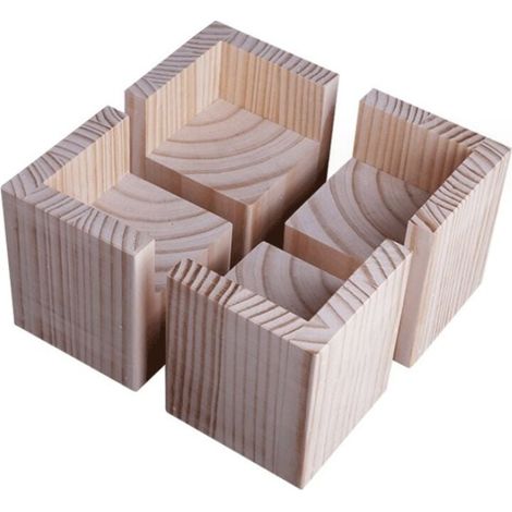 Ensemble de 4 rehausseurs de lit, ascenseurs en bois pour meubles lourds (1/4)