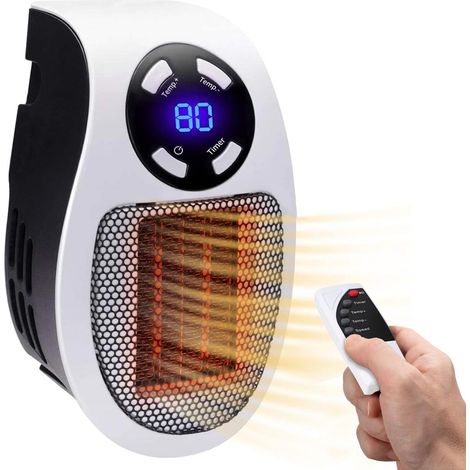 Termoventilatore Mini Stufa Scaldabagno Elettrico con Telecomando e 2 Velocità