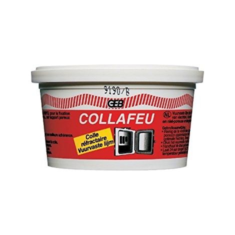 GEB – Colle mastic réfractaire Collafeu 300g – Tenue jusqu'à 1100°C – Pâteux pour fixation de briques et gaines – Excellente adhérence sur métaux