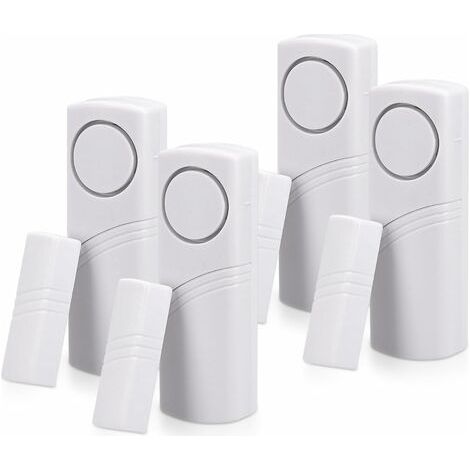 Alarme Porte et Fenêtre - Lot 4x Alarme Sans Fil Anti-Intrusion - Sécurité Maison Contre Cambriolage - Fonctionnement Magnétique - 100 dB-- (1/4)