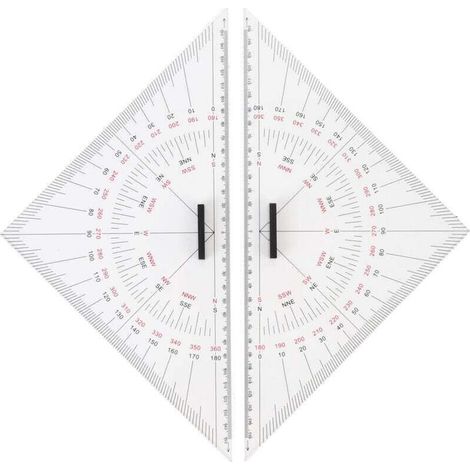 Graphique Dessin Triangle Règle précise Scale transparent 300 mm acrylique facile à utiliser pour la navigation nautique (1/4)
