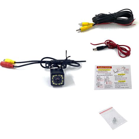 Caméra de recul étanche pour voiture, grand angle de 170°, 12 LED avec vision nocturne, pour véhicules, camions et SUV. (1/4)