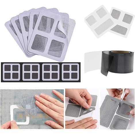 patch De Rparation Pour Cloison Sche V48 Pices,patch De Rparation De Trou De Mur Rsistant Sche Pour La Rparation De Moustiquaires De Portes Et De (1/5)