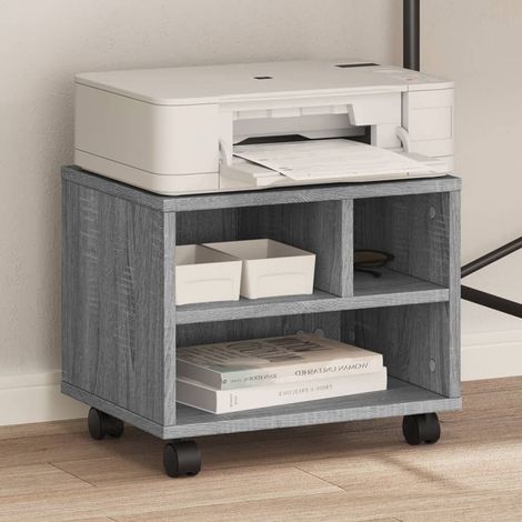 Druckerständer mit Rollen Grau Sonoma 41x32x34,5 cm