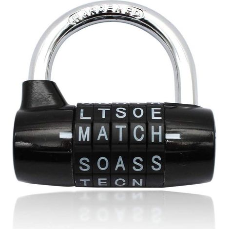 Combination Lock, Code Lock, Waterproof and Rustproof Combination Lock for Families, Schools, Businesses, Lockers and Other Places (5-Letter Lock)