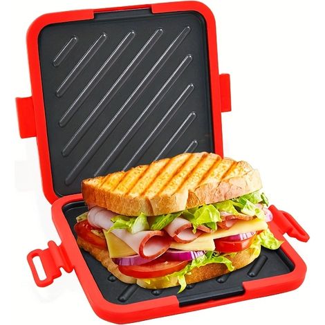 Plaque de cuisson pour sandwichs au micro-ondes, appareil à sandwichs compatible micro-ondes et four (1/5)
