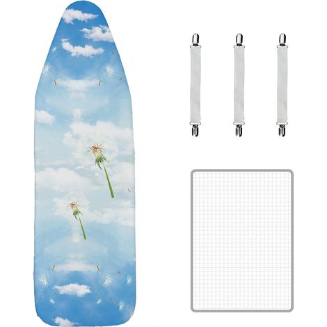 Housses de Planche à Repasser 135 x 45 cm avec Cordon de Serrage avec Mousse épaisse de 3 mm, Convient pour Une Planche à Repasser de 127 x 37 cm Maximum (1/4)