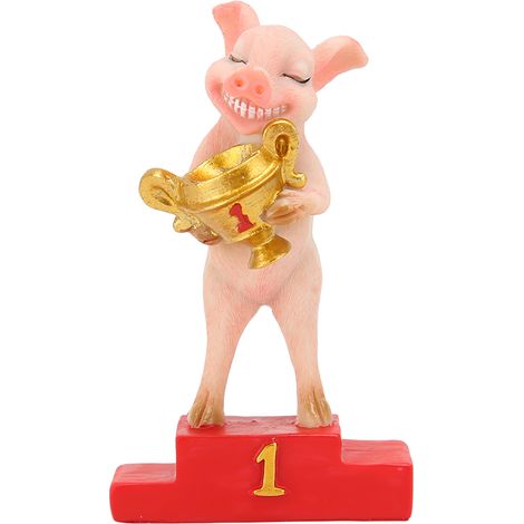 Estatua De Cerdo - Figura De Resina Para Escritorio Y Mesa De Comedor - Decoración De Cocina Y Bar - Unidad (1/5)