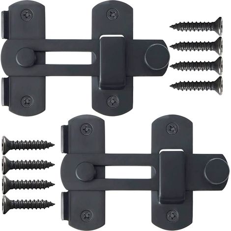 2 Pcs Loquet de Porte En Acier Inoxydable Verrou de Porte Coulissante Cadenas Serrure de Porte Loquet pour Animaux de Compagnie Serrure de Porte de Grange avec Vis,70mmx100mm (1/5)