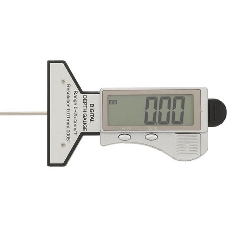 SAE Digital Tread Depth Gauge 1 Inch Metric 25.4mm Precise Zeronable Car Tyre Measuring Tool LCD Screen for Cars Trucks Motorcycles