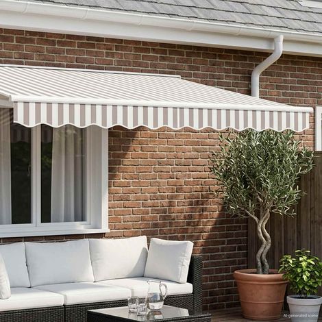 vidaXL Remplacement de lambrequin Gris clair et blanc 381 x 20 cm