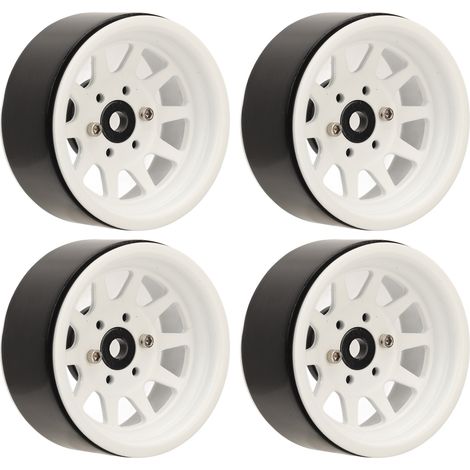 Satz mit 10 universellen 1,9-Zoll-RC-Felgen aus Zinklegierungsstahl für Axial SCX10 II III RC-Crawler, weiß (1/5)
