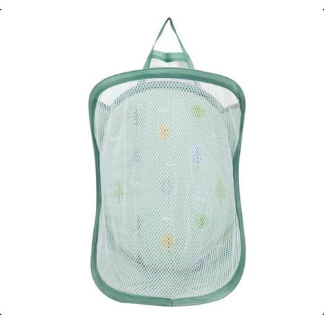 Panier linge bébé vert pop‑up – Pour jouets et vêtements en crèche (1/4)