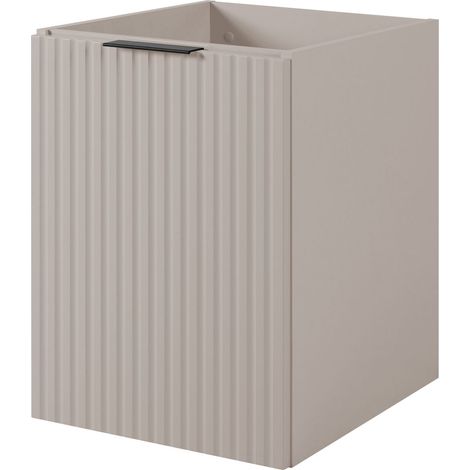 Mobile sottolavabo sospeso 40 cm, 1 anta, Cashmere, maniglie nere, 40 x 46 x 57 cm (1/5)