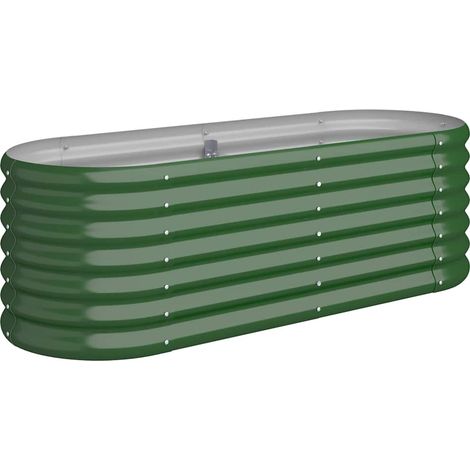 Letto Giardino Acciaio Zincato 114x40x36 cm Verde vidaXL