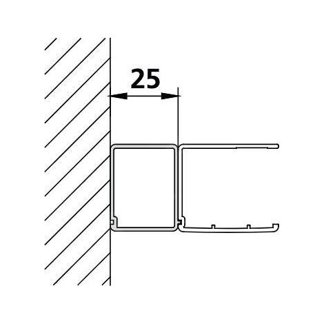 Kermi CADA XS - Profilé d'extension 25 mm, argent brillant ZDSVSV1CK200VK