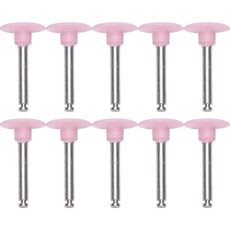 10 pièces Fraises de Polissage Dentaire Rose pour Polisseuse à Vitesse Lente - Kit de Bistouris Dentaires (1/5)