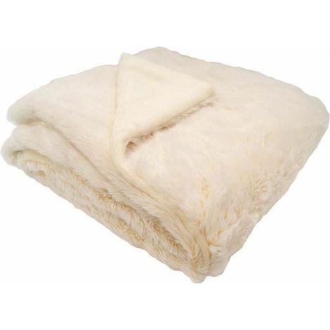 Couverture doublée - DOMIVA - Ultra douce et chaude - 75 x 100 cm - Creme (1/3)