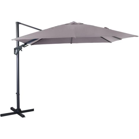Parasol déporté orientable 360° inclinable gauche droite 3 x 3 m Orient Taupe (1/4)