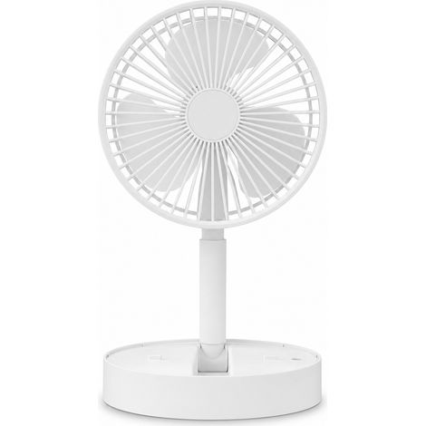 Ventilatore USB portatile pieghevole e telescopico 3 velocità bianco (1/5)