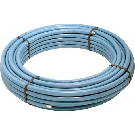 FLEXALL-ISO Tubo multistrato PE-RT/AI/PE-RT preisolato per uso sanitario e riscaldamento ø16x2 - Colore azzurro (Legge 10/91) (prezzo a metro - min.acquistabile 50 metri o multipli) 2550141620050 (1/3)