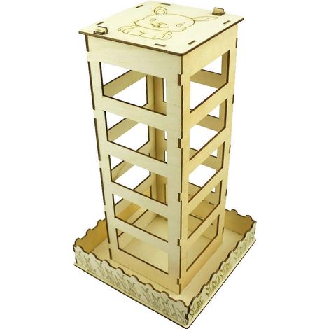 Mangeoire à foin en bois, adaptée à l'alimentation des petits animaux tels que les cobayes, les lapins, les animaux en cage et les chinchillas. (1/5)