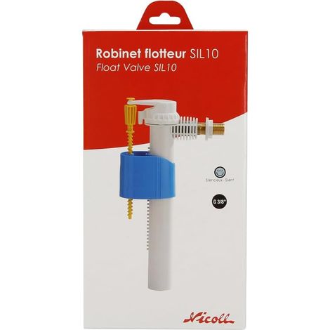 flotteur et mécanisme de chasse - Robinet flotteur NF ultra silencieux raccordement 3/8" (12/17) NICOLL (1/5)