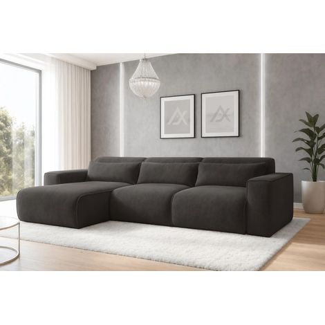 AX LIVING Wohnlandschaft mit Schlaffunktion Ruyam Grau Sofa 310 cm L