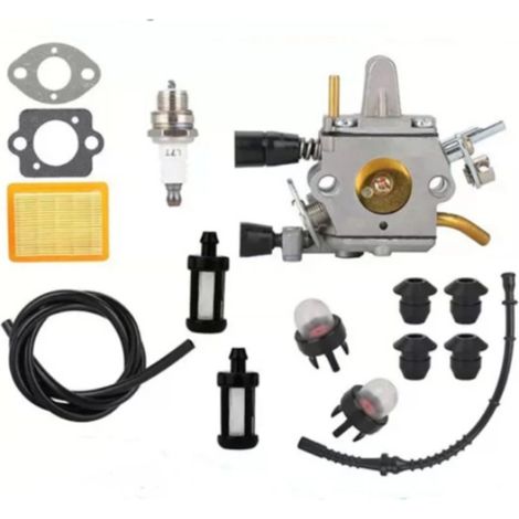 Vergaser-Kit (15-teilig) – Aluminiumlegierung Vergaser-Reparaturset, kompatibel mit Stihl FS120 FS200 FS220 FS250 FS400 FS450 FS480 (1/5)