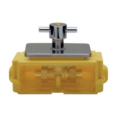 VALVOLA A SFERA GAS CON SCATOLA ISPEZIONABILE CON MANIGLIA Diam. 16 RB