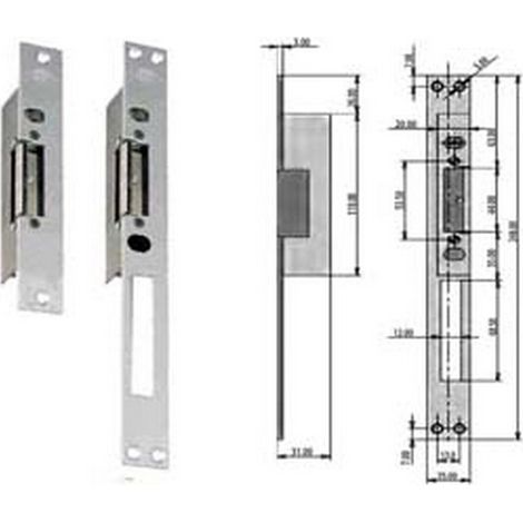 1PZ INCONTRO ELETTRICO CON FERMO SERIE 6000 - frontale lungo cm.25 (6200/1)