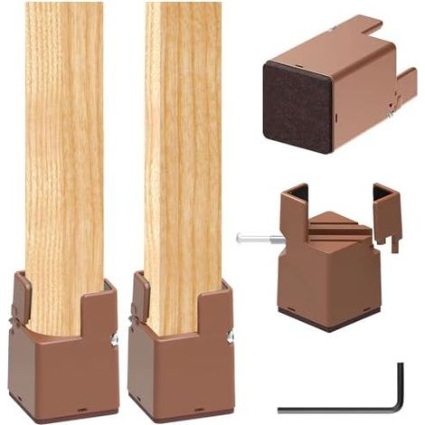 rehausseurs de meubles de 5 cm, rehausseurs de lit réglables avec pince à vis, rehausseurs de chaise robustes, rehausseurs de meubles pour pieds de chaise carrés et ronds de 22 à 42 mm de large (5 cm, (1/5)