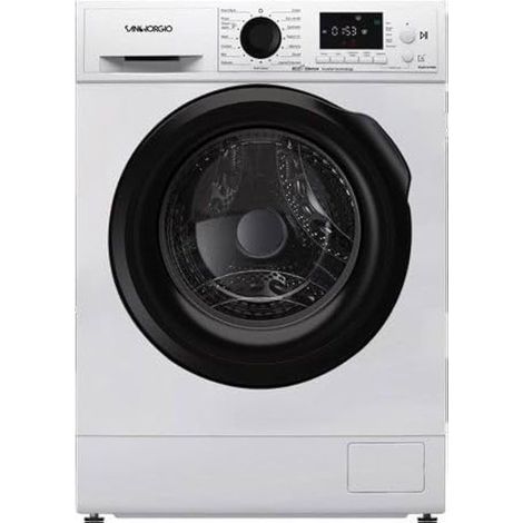 Sangiorgio F912A9 Lavatrice Frontale 9 Kg 1200 rpm Classe A Motore Inverter Funzione Vapore (84x60x56 cm) colore Bianco
