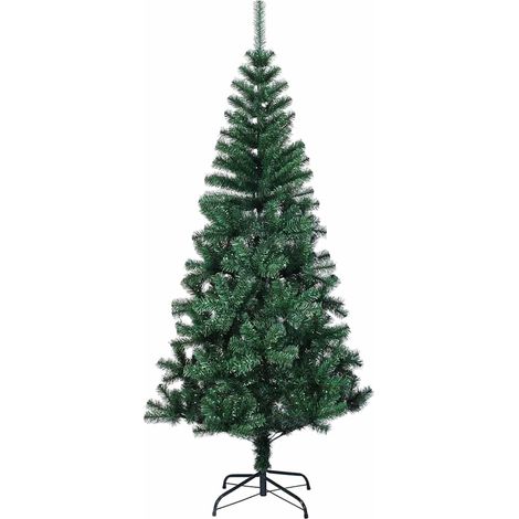 Albero di Natale  Albero natalizio  Albero festivo Artificiale Punte Iridescenti Verde 210 cm PVC (1/5)