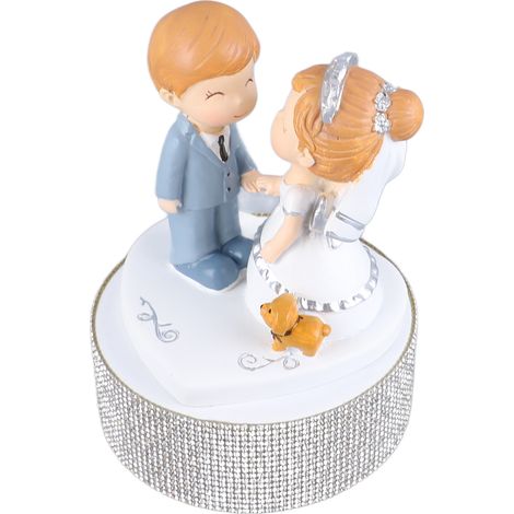 Boîte à musique romantique rotative pour couples, en résine décorée avec soin, boîte à musique pour couples, un cadeau pour épouse ou petite amie, un cadeau romantique. (1/5)