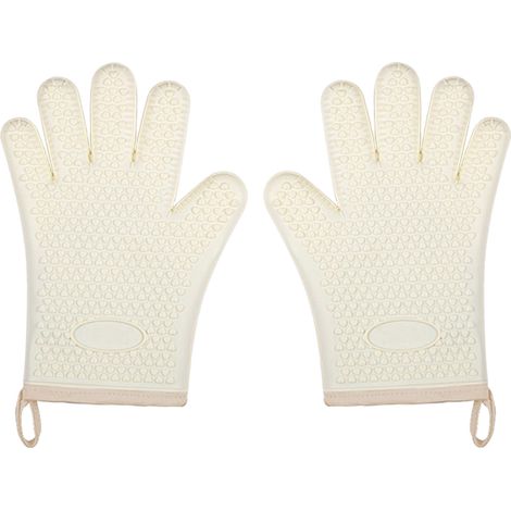 1 paire de gants anti-brûlure en silicone - Gants anti-brûlure de type A à cinq doigts (vert menthe) (1/5)
