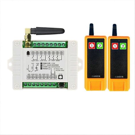 Industrieller drahtloser Fernbedienungsschalter, 433 MHz, 12 V/24 V/36 V DC-Netzteil, 2-Kanal-Empfänger (1/5)