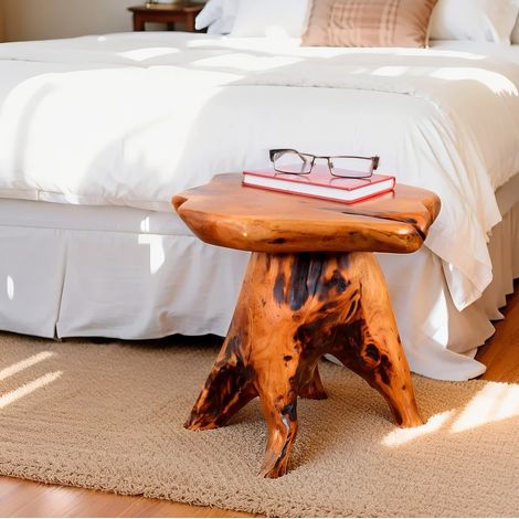 Table d’appoint en bois de sapin naturel, forme irrégulière HAVRYA (1/5)
