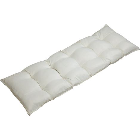Detex cuscino copripanca imbottito 145x45x8cm effetto viscosa interni esterni imbottitura panca Crema (1/5)