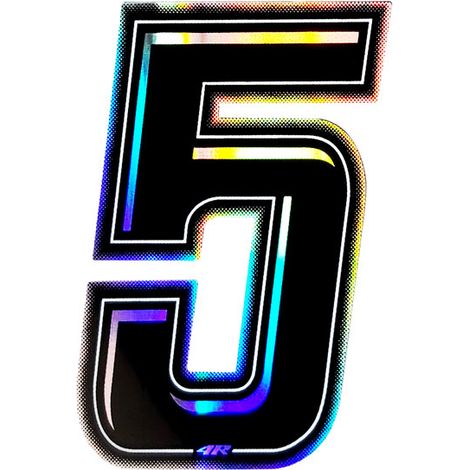 Numeri Slim Olografici, Nero, 100 mm - Numeri: 5