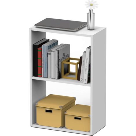 Librería baja Tibet en color Blanco mate 75x50x24 cm Estantería libros (1/4)