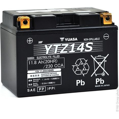 Batería de Moto YUASA Gel YTZ14S-BS 11,2Ah 12V (1/2)