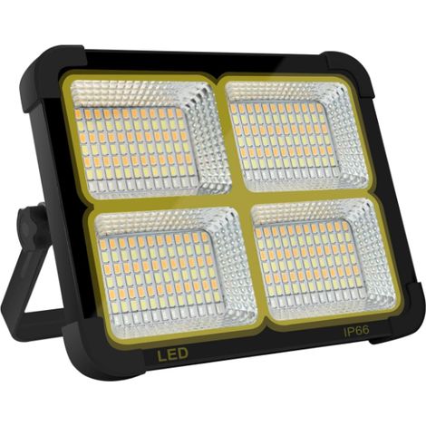 Projecteur LED Rechargeable 100W, Lumière de Travail Lanterne Portable avec Panneau Solaire, 6000mAh USB Lampe Rechargeable, pour Camping (1/5)