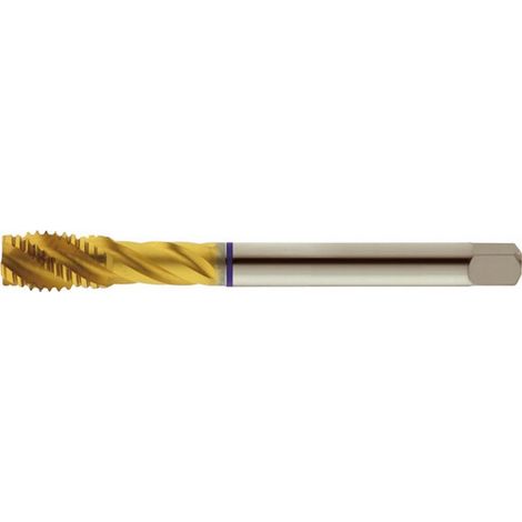 Macho de roscar mecánico para agujero ciego, rosca métrica superficie - TiN, DIN 376 C, rosca M12, paso 1,75 mm, longitud. total : 110 mm, cola Ø 9,0 mm
