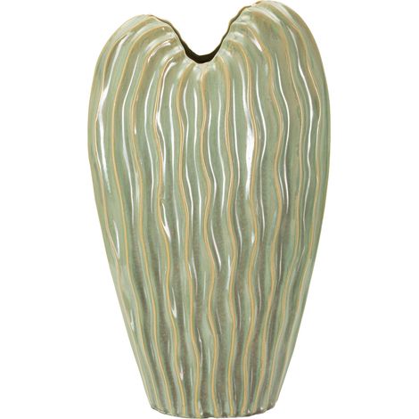 Vaso Dmora, Acabado con Efecto Texturizado, Color Beige, Verde (1/5)