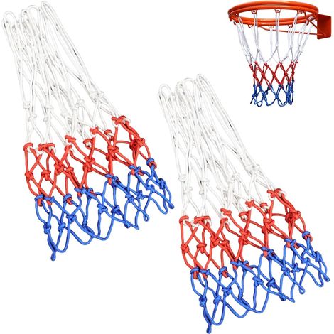 2 Pieces Basketball Nets, 12 Loop Basketball Net, Standard Size Basketball Net, Weather Resistant Reinforced Nylon Ball Net, Replacement Net (1/5)